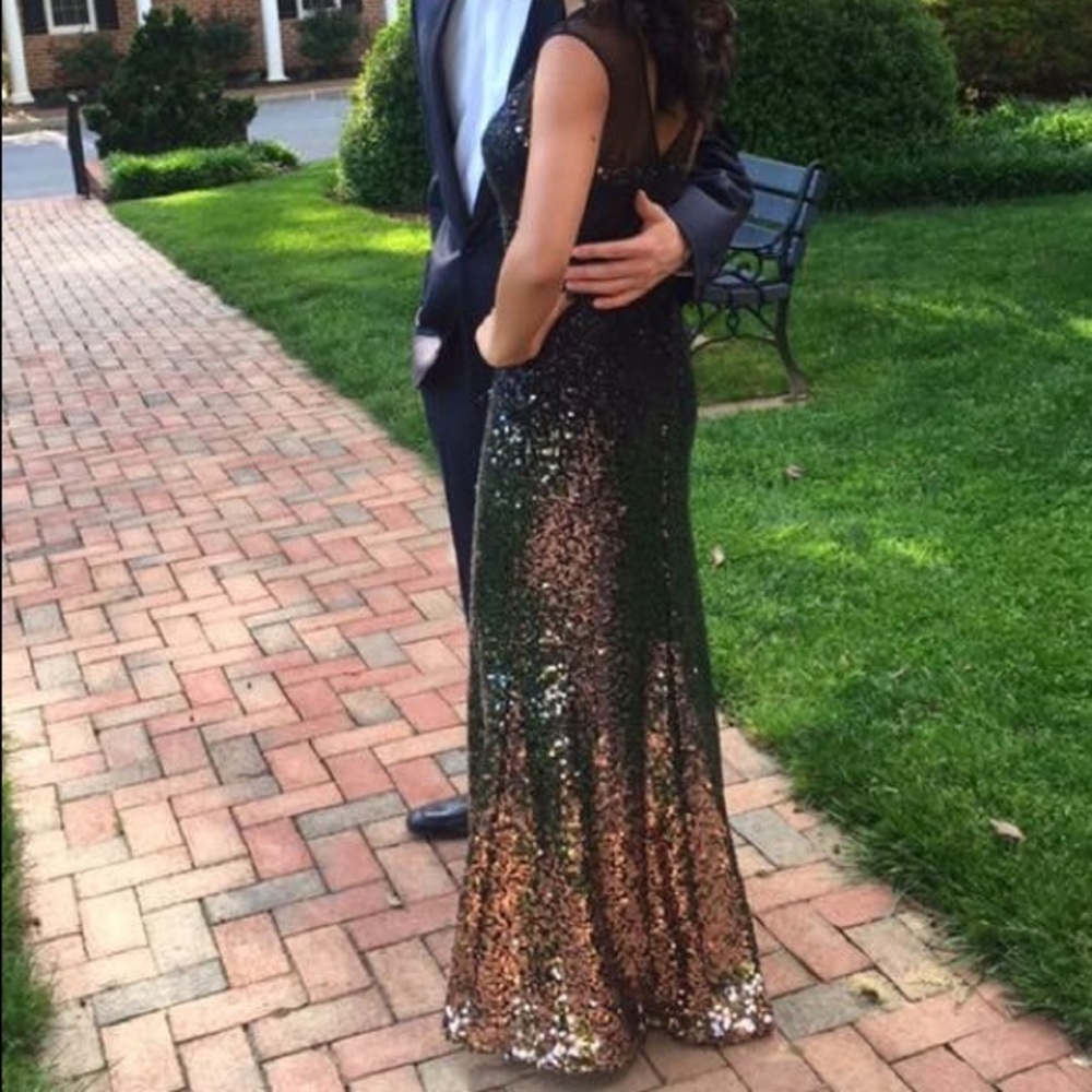 Ombre Sparkly Prom Dress